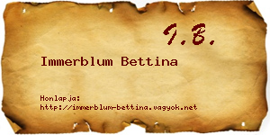 Immerblum Bettina névjegykártya